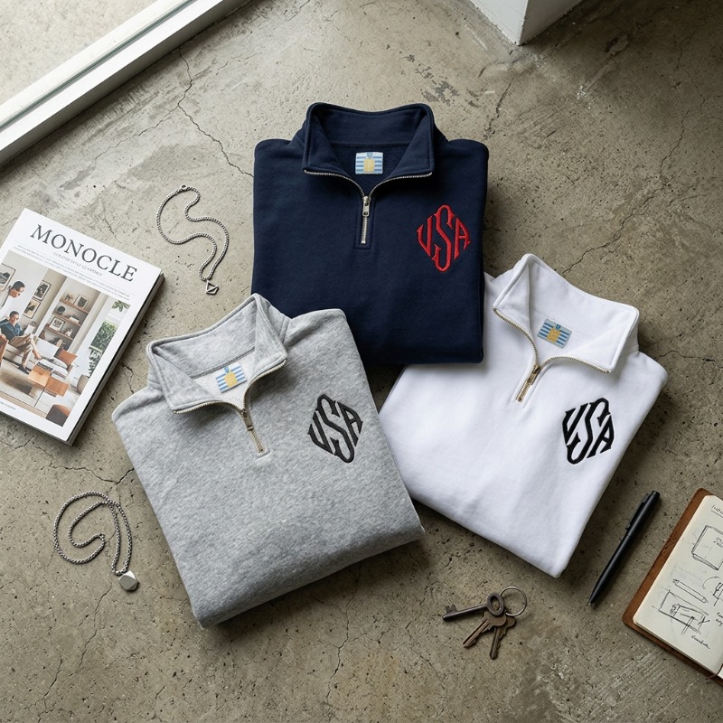 クォータージップスウェットシャツ Y2K ネイビーブルー U - Mens Fashion Quarter Zip のレビューと価格