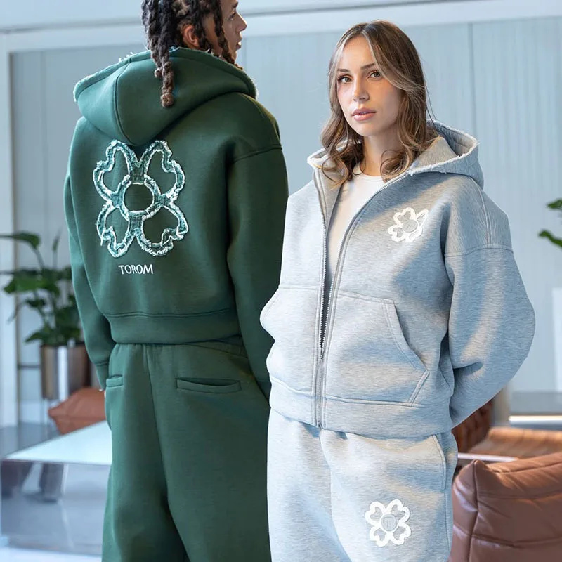春秋オーバーサイズ四つ葉のクローバーアップリケジップアップフ - Mens Fashion Zip Up のレビューと価格