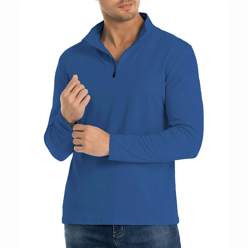 メンズ1/4ジップ長袖シャツ カジュアル クォータージップ  - Mens Fashion Quarter Zip のレビューと価格
