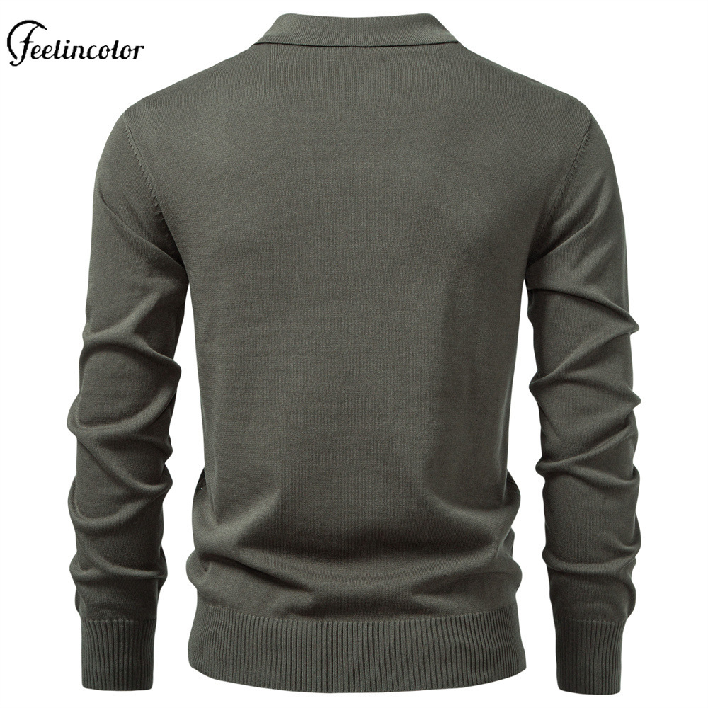 オリーブグリーン メンズ クォータージップ ポロシャツ 長袖 - Mens Fashion Quarter Zip のレビューと価格