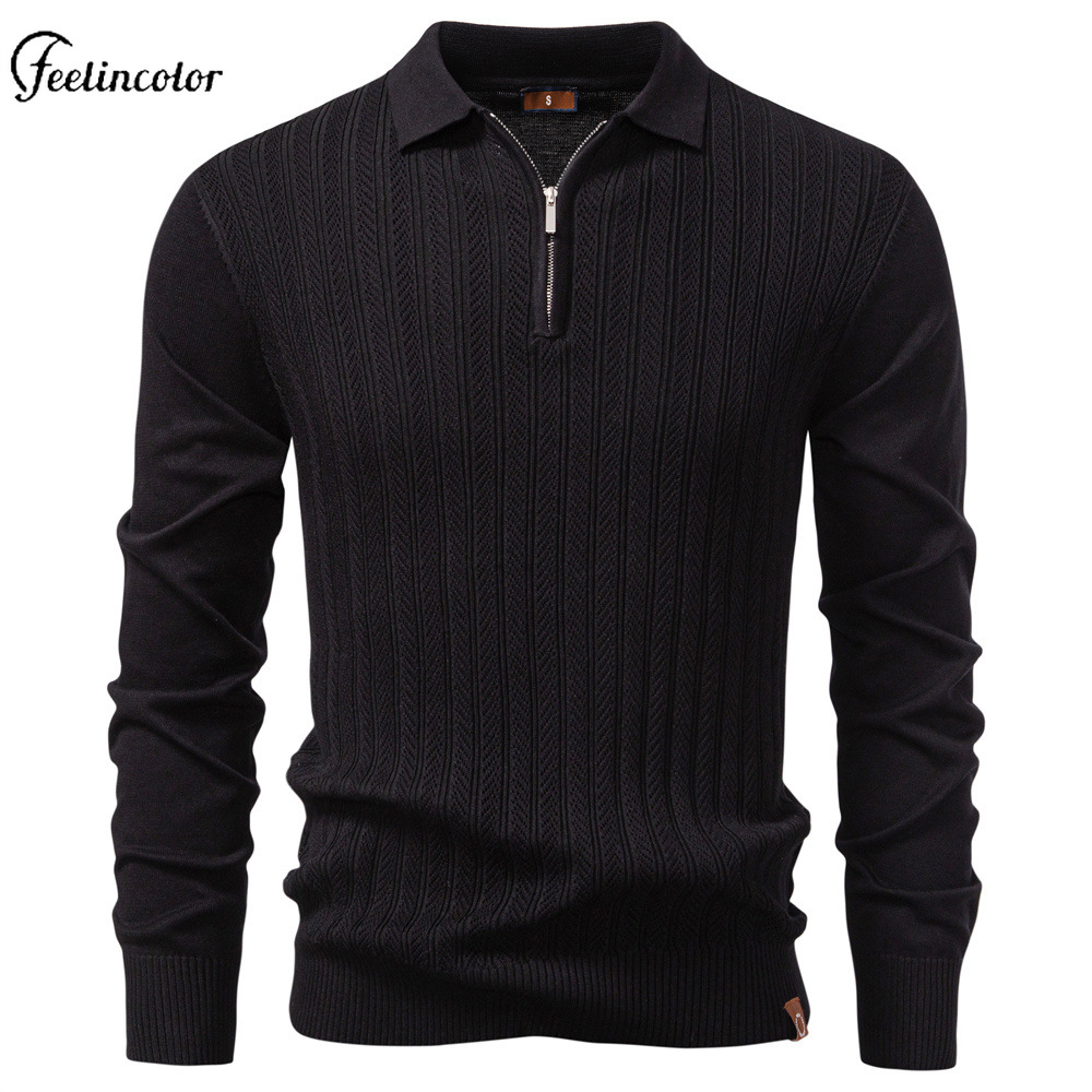 オリーブグリーン メンズ クォータージップ ポロシャツ 長袖 - Mens Fashion Quarter Zip のレビューと価格