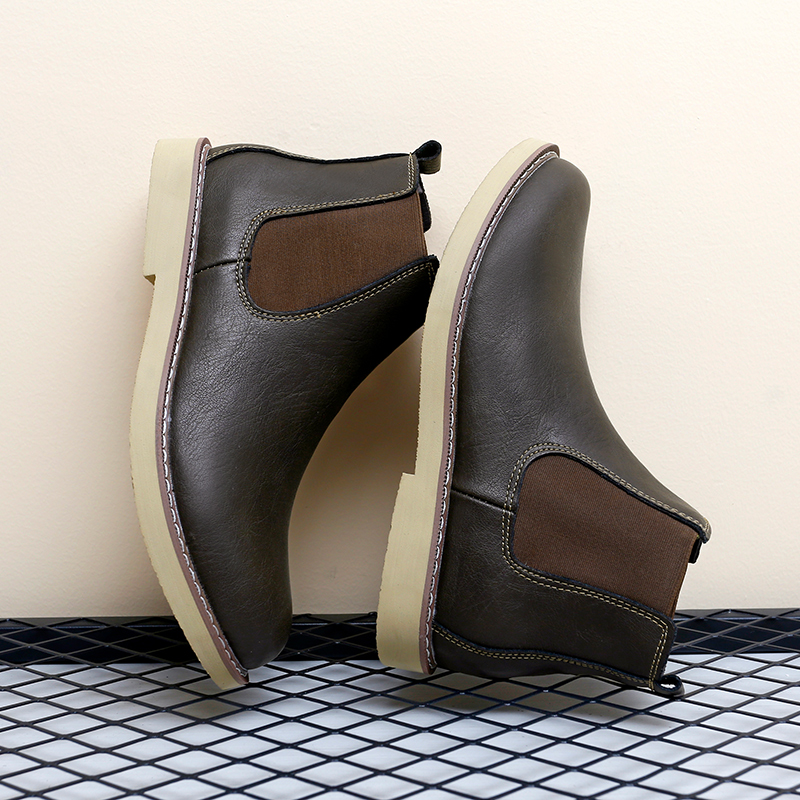メンズプラスサイズ新作ハイカットレトロカジュアルスタイルチェ - Chelsea Boots Men のレビューと価格