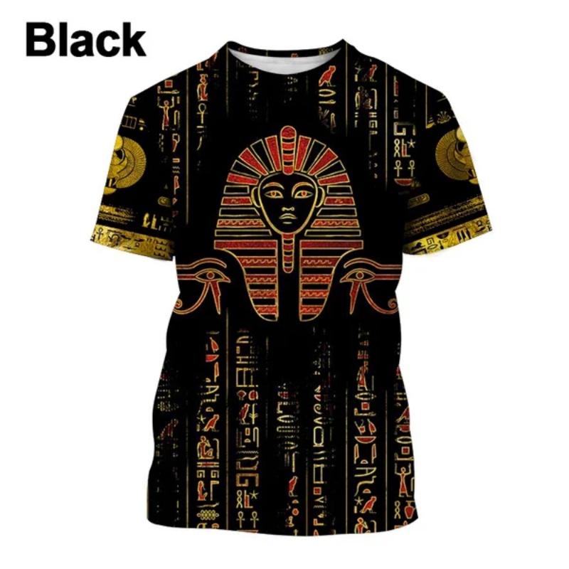 3D プリントファラオアヌビス Tシャツ男性のための古代エジ - Men Fashion Egypt のレビューと価格
