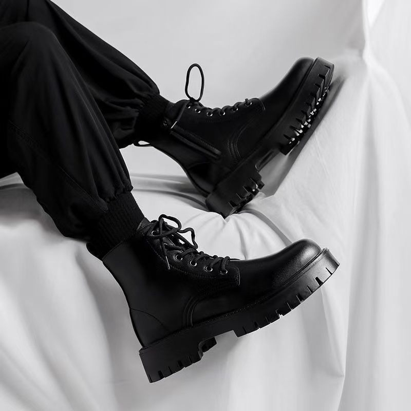 メンズチェルシーブーツ ブリティッシュスタイル ブラックレザ - Chelsea Boots Men のレビューと価格