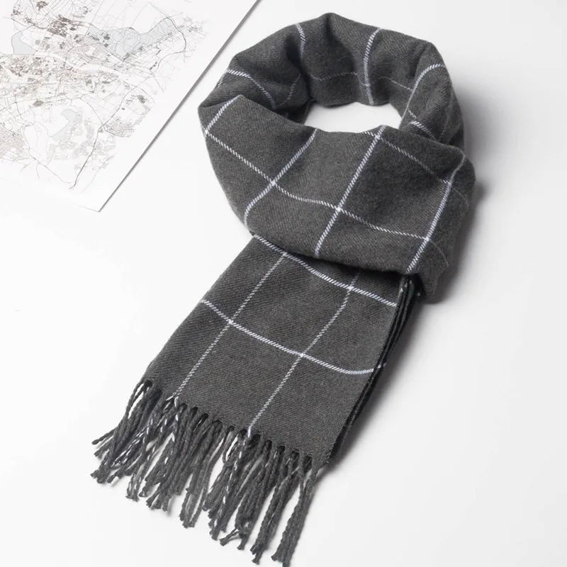 2023 新しい冬の男性スカーフ保温カシミヤスカーフカジュア - Men Scarf Wool のレビューと価格