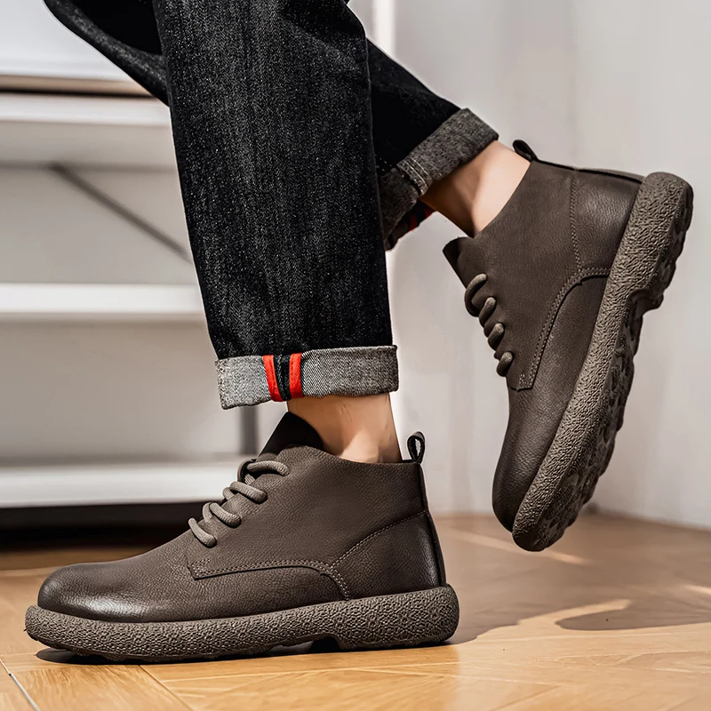 メンズ アンクルブーツ ブラウン ショートブーツ 高級靴 パ - Chelsea Boots Men のレビューと価格