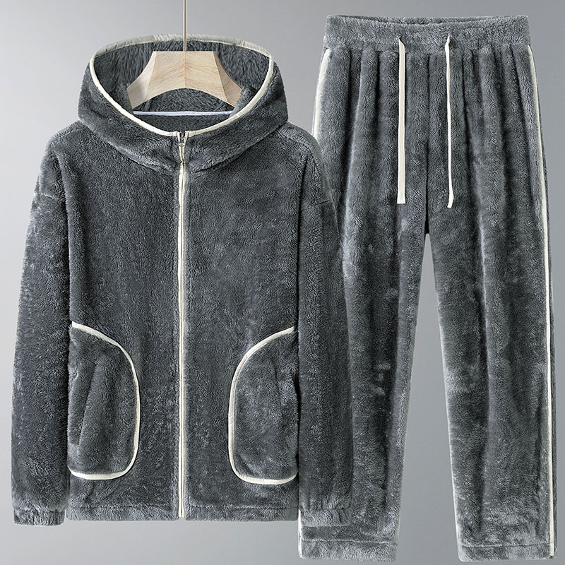 2026年冬新作メンズフリース厚手パーカーセット、防風防寒、 - Mens Fashion Zip Up のレビューと価格