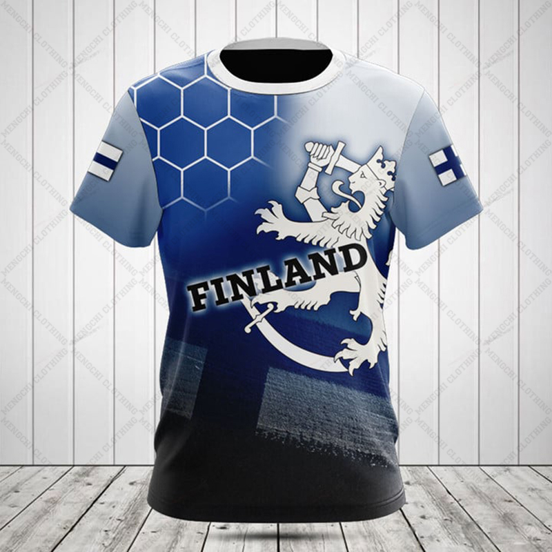 カスタム名夏カジュアルフィンランド国旗グラフィック Tシャツ - Men'S Fashion Names のレビューと価格
