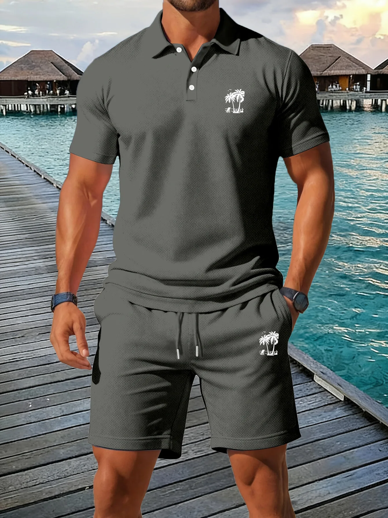 夏の新作メンズポロシャツセット カジュアルスポーティー クー - Men'S Fashion Color のレビューと価格
