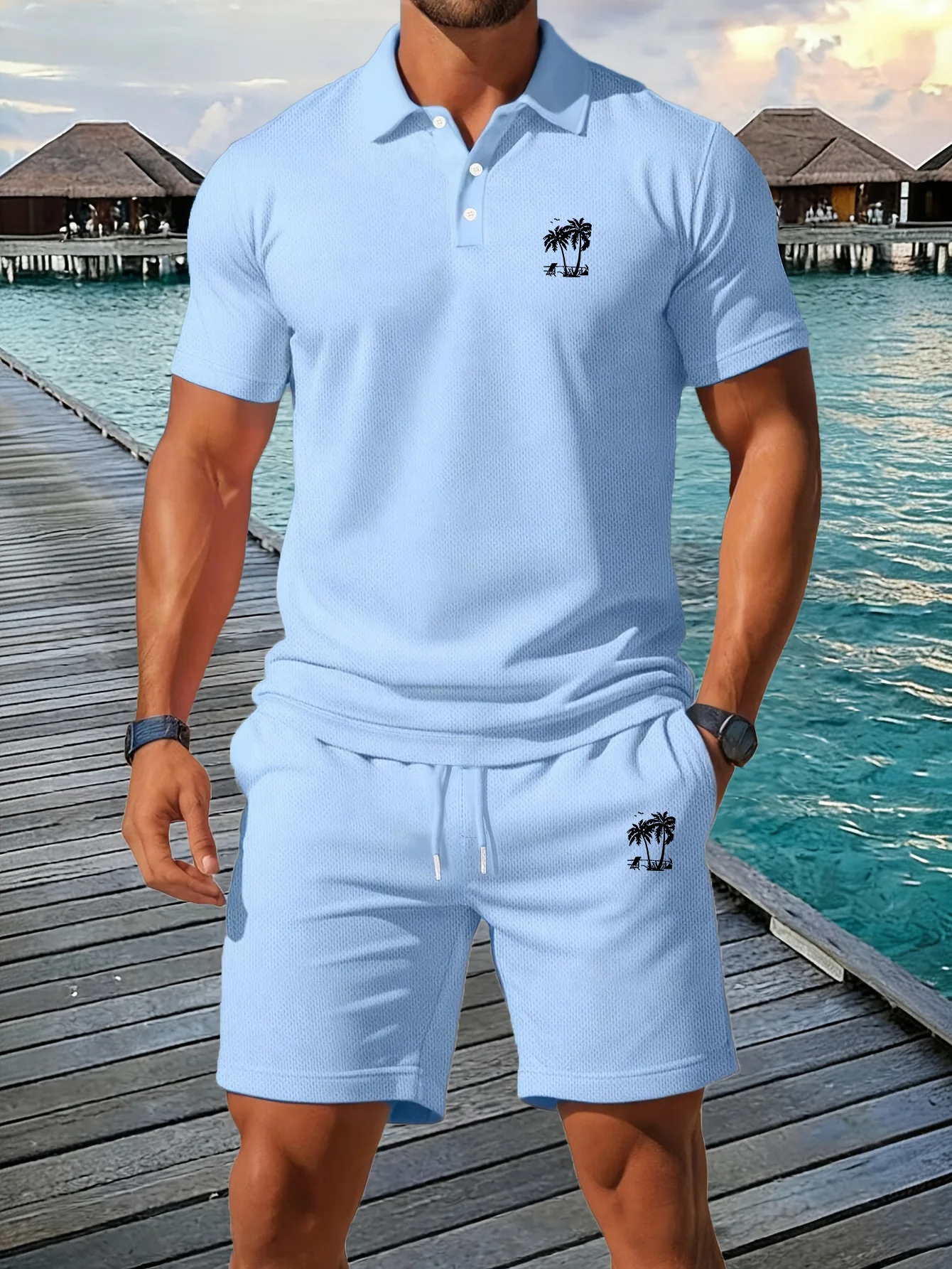 夏の新作メンズポロシャツセット カジュアルスポーティー クー - Men'S Fashion Color のレビューと価格