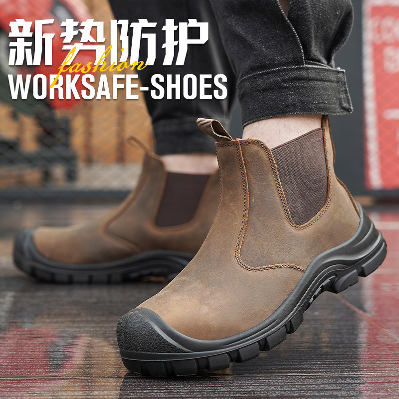 大きいサイズのメンズファッション、スチールトゥカバー付きワー - Chelsea Boots Men のレビューと価格