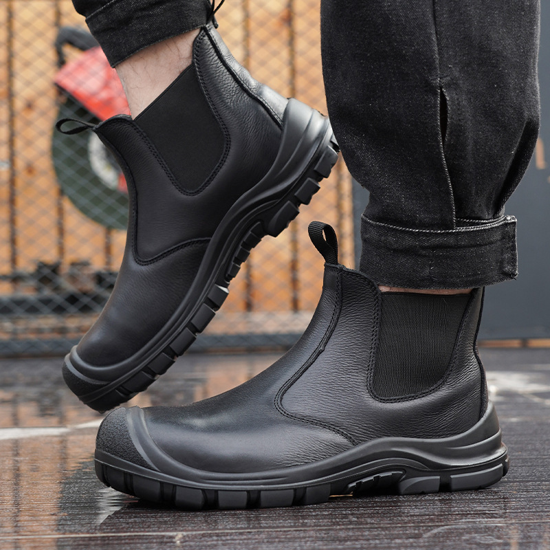 大きいサイズのメンズファッション、スチールトゥカバー付きワー - Chelsea Boots Men のレビューと価格