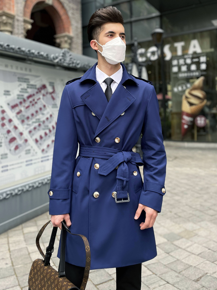 本物のウインドブレーカーメンズロングスタイル春と秋の新しい取 - Mens Fashion Young のレビューと価格