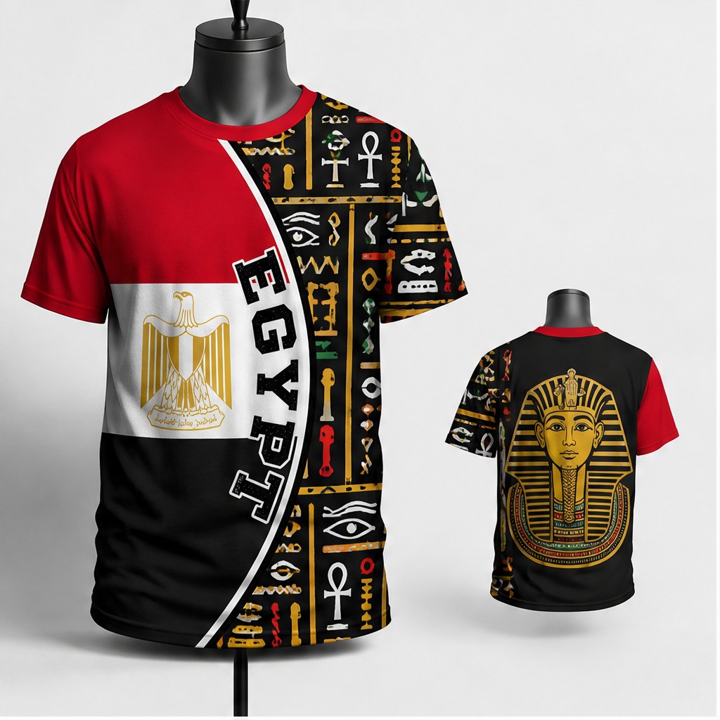 メンズ エジプト クルーネックTシャツ 国旗 鷲 神聖文字プ - Men Fashion Egypt のレビューと価格