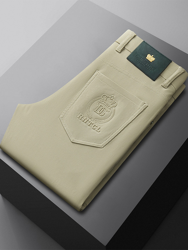 夏スリムフィットカジュアルパンツメンズ通気性薄型スタイルファ - Mens Fashion Young のレビューと価格