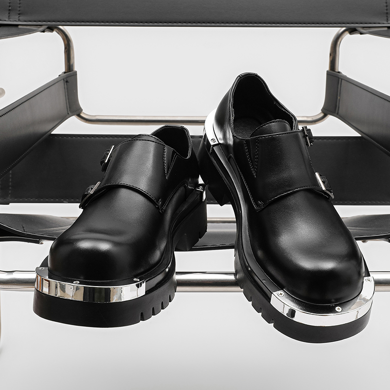 メンズファッションパリダービーシューズパンクスタイルメタルビ - Paris Fashion Men のレビューと価格