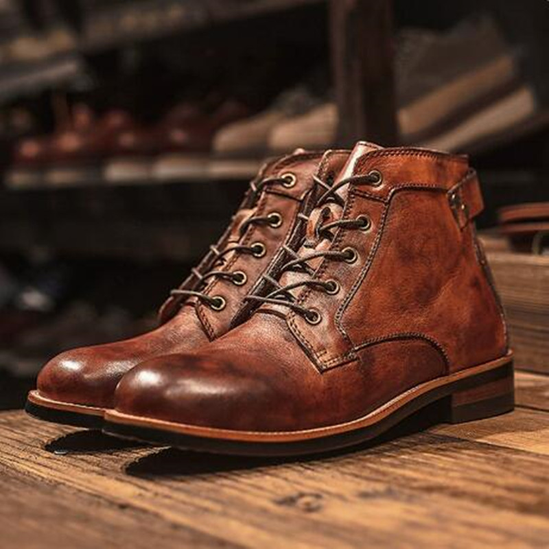 大サイズ 38-48 ファッションメンズレザーブーツ高快適靴 - Men'S Fashion Color のレビューと価格