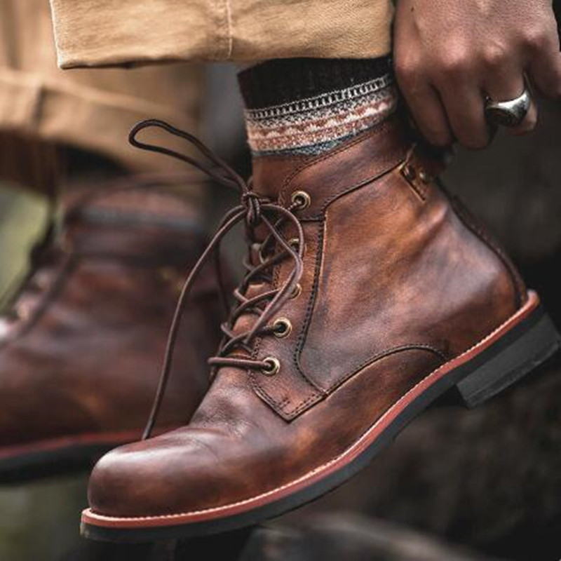 大サイズ 38-48 ファッションメンズレザーブーツ高快適靴 - Men'S Fashion Color のレビューと価格