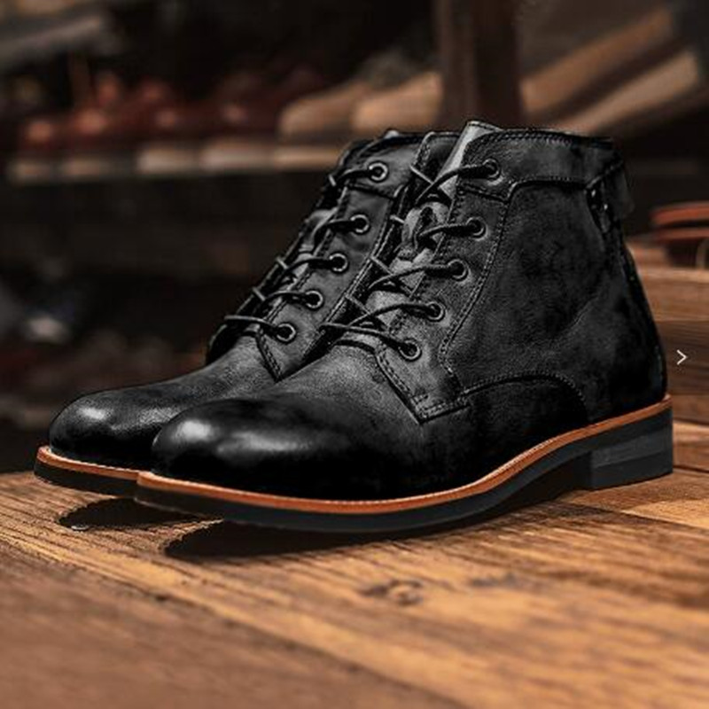 大サイズ 38-48 ファッションメンズレザーブーツ高快適靴 - Men'S Fashion Color のレビューと価格
