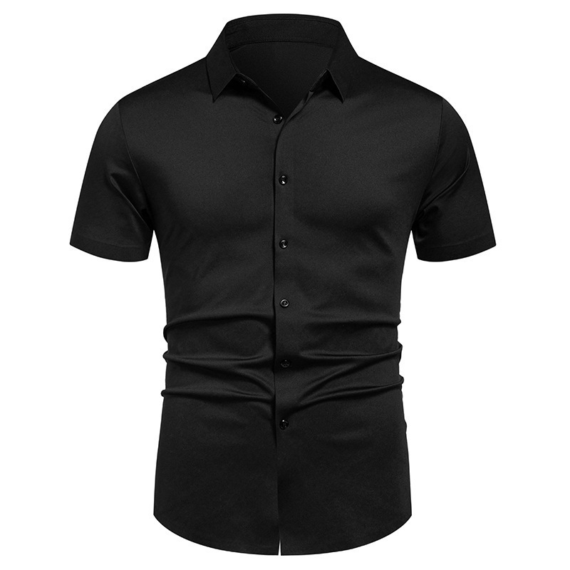 アイロン不要ビジネスシャツメンズ夏無地半袖フォーマルワークシ - Men'S Fashion Color のレビューと価格