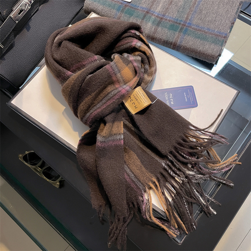 高品質純粋な 100% ウール男性スカーフソフト暖かいカシミ - Men Scarf Wool のレビューと価格