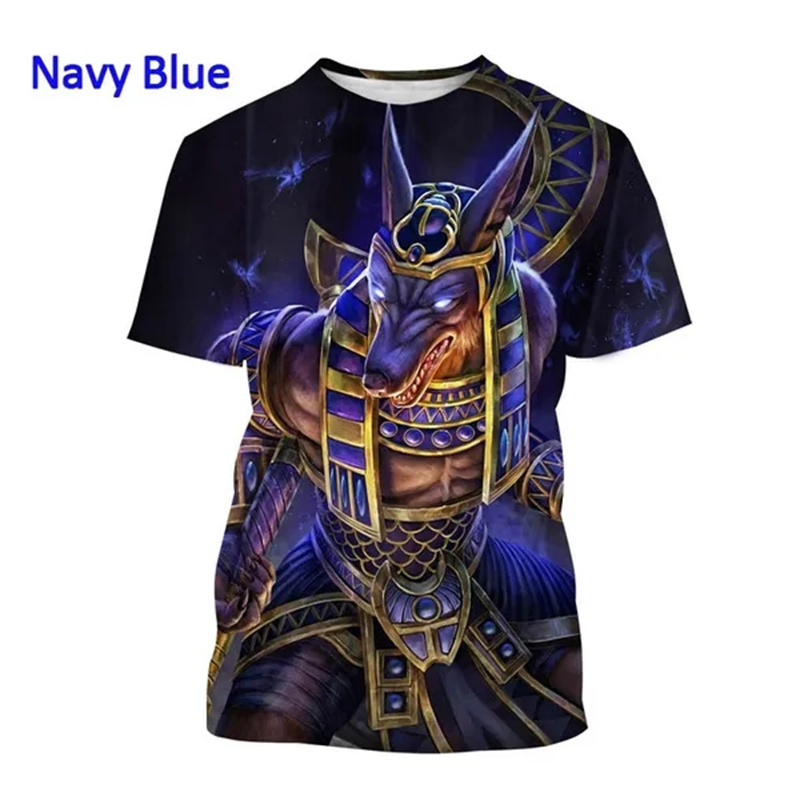 Anubis 3DプリントTシャツ、原宿、ラウンドネック、半 - Men Fashion Egypt のレビューと価格