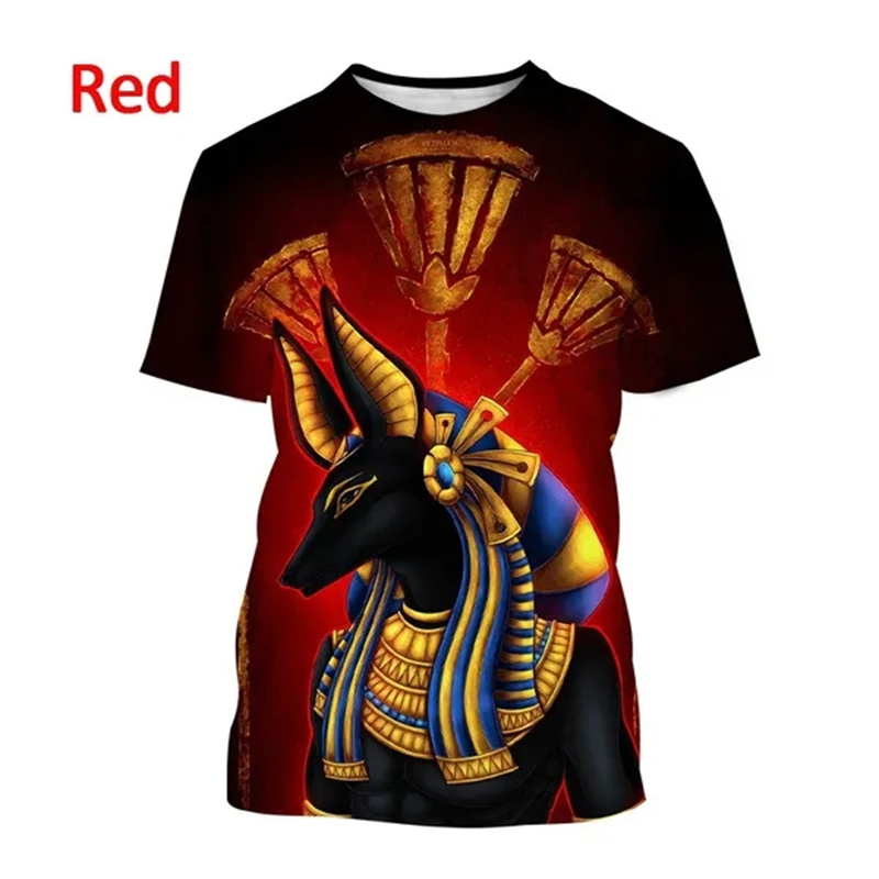 Anubis 3DプリントTシャツ、原宿、ラウンドネック、半 - Men Fashion Egypt のレビューと価格