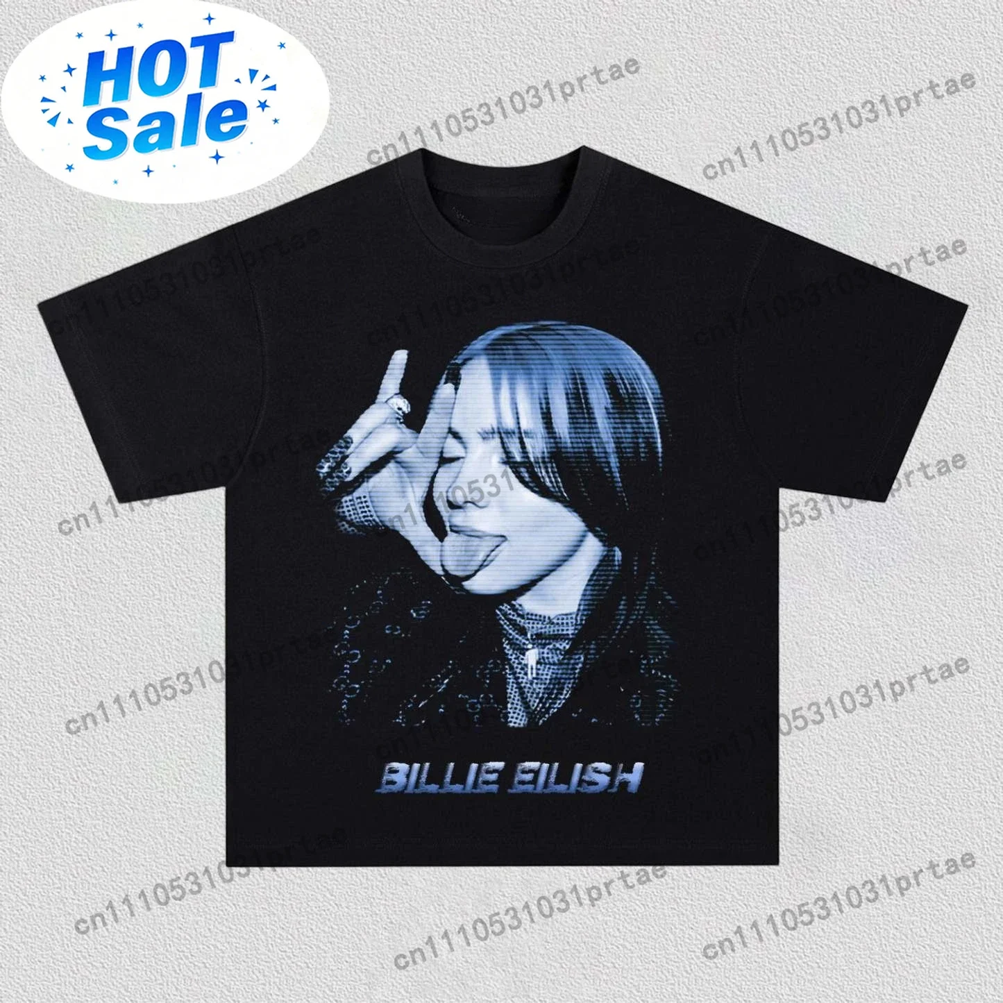 ビリーアイリッシュポスターグラフィックプリント Tシャツ男性 - Poster Men Fashion のレビューと価格