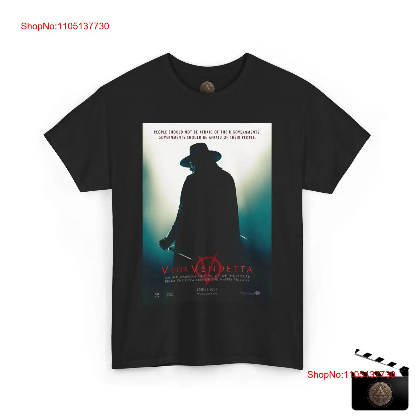 V フォー ヴェンデッタ レトロ映画ポスター T シャツ ヴ - Poster Men Fashion のレビューと価格
