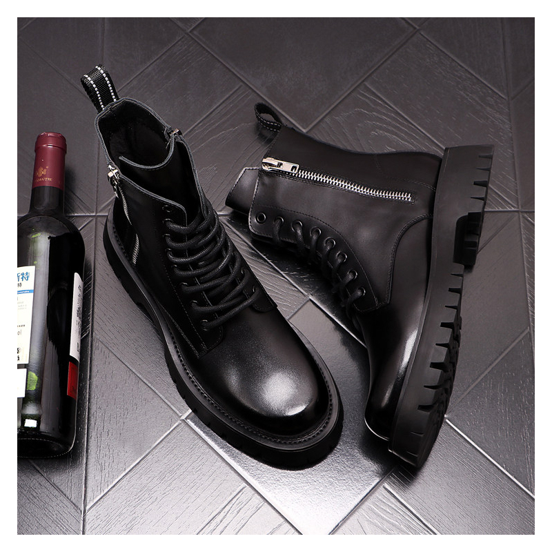 メンズラグジュアリーファッション 本革ブーツ ブラック ホワ - Chelsea Boots Men のレビューと価格