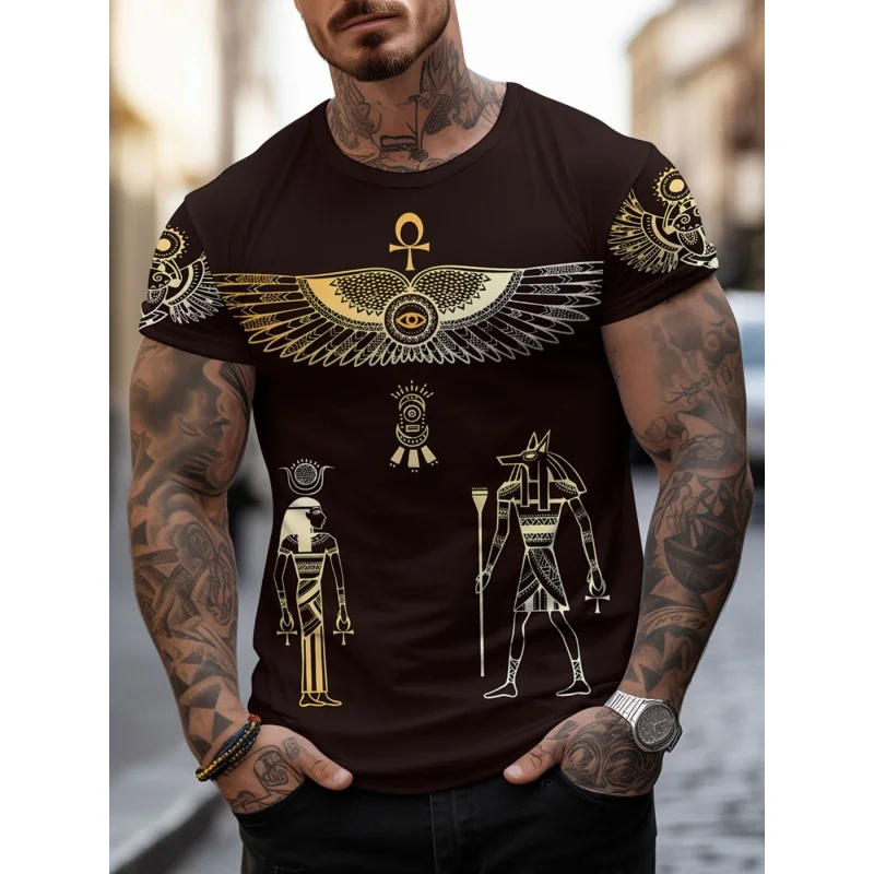 古代エジプトグラフィック Tシャツ男性用クールナイト戦士 3 - Men Fashion Egypt のレビューと価格