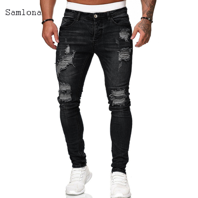 サノナ-メンズスリムデニムジーンズ、パッチワークの浮腫パンツ - Men'S Fashion Grey Jeans のレビューと価格