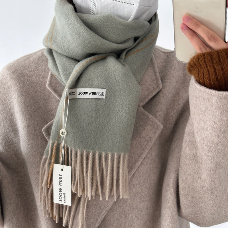 エレガントな良質 100% ウールスカーフ女性男性秋冬ネッカ - Men Scarf Wool のレビューと価格