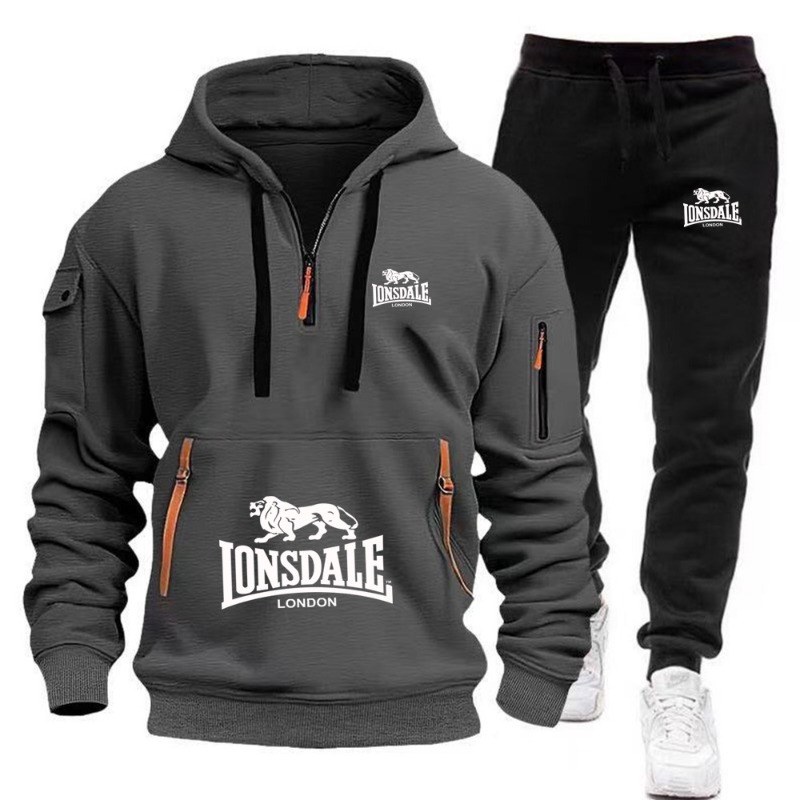LONSDALE メンズ カンガルーポケット パーカーセット - Mens Fashion Zip Up のレビューと価格