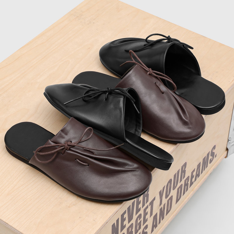 新しくておしゃれで快適なメンズハーフスリッパ、斜めストラップ - Mens Fashion Mullet のレビューと価格