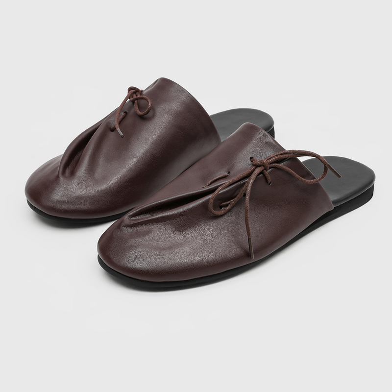 新しくておしゃれで快適なメンズハーフスリッパ、斜めストラップ - Mens Fashion Mullet のレビューと価格