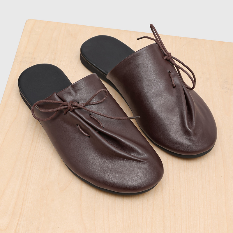 新しくておしゃれで快適なメンズハーフスリッパ、斜めストラップ - Mens Fashion Mullet のレビューと価格