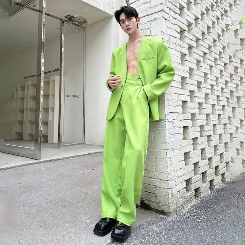 LUZHEN 2026 春の新無地ツーピースセットメンズファ - Men'S Fashion Color のレビューと価格