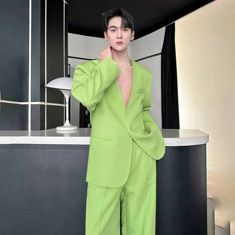 LUZHEN 2026 春の新無地ツーピースセットメンズファ - Men'S Fashion Color のレビューと価格