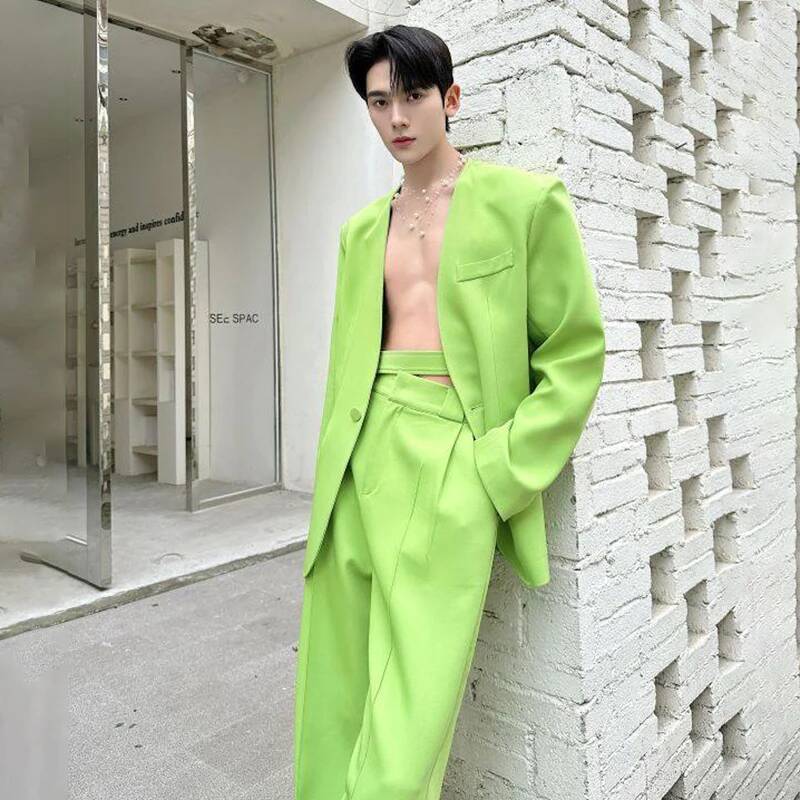 LUZHEN 2026 春の新無地ツーピースセットメンズファ - Men'S Fashion Color のレビューと価格