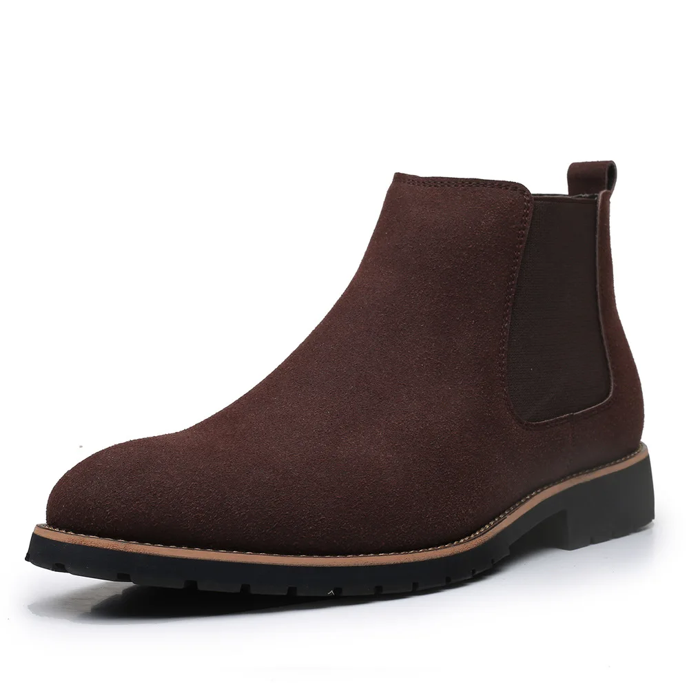 メンズアンクルブーツ、ブリティッシュスタイル、スエードレザー - Chelsea Boots Men のレビューと価格