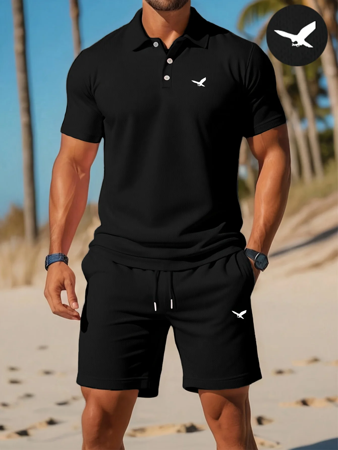 夏の新作メンズポロシャツセット カジュアルスポーティー クー - Men'S Fashion Color のレビューと価格