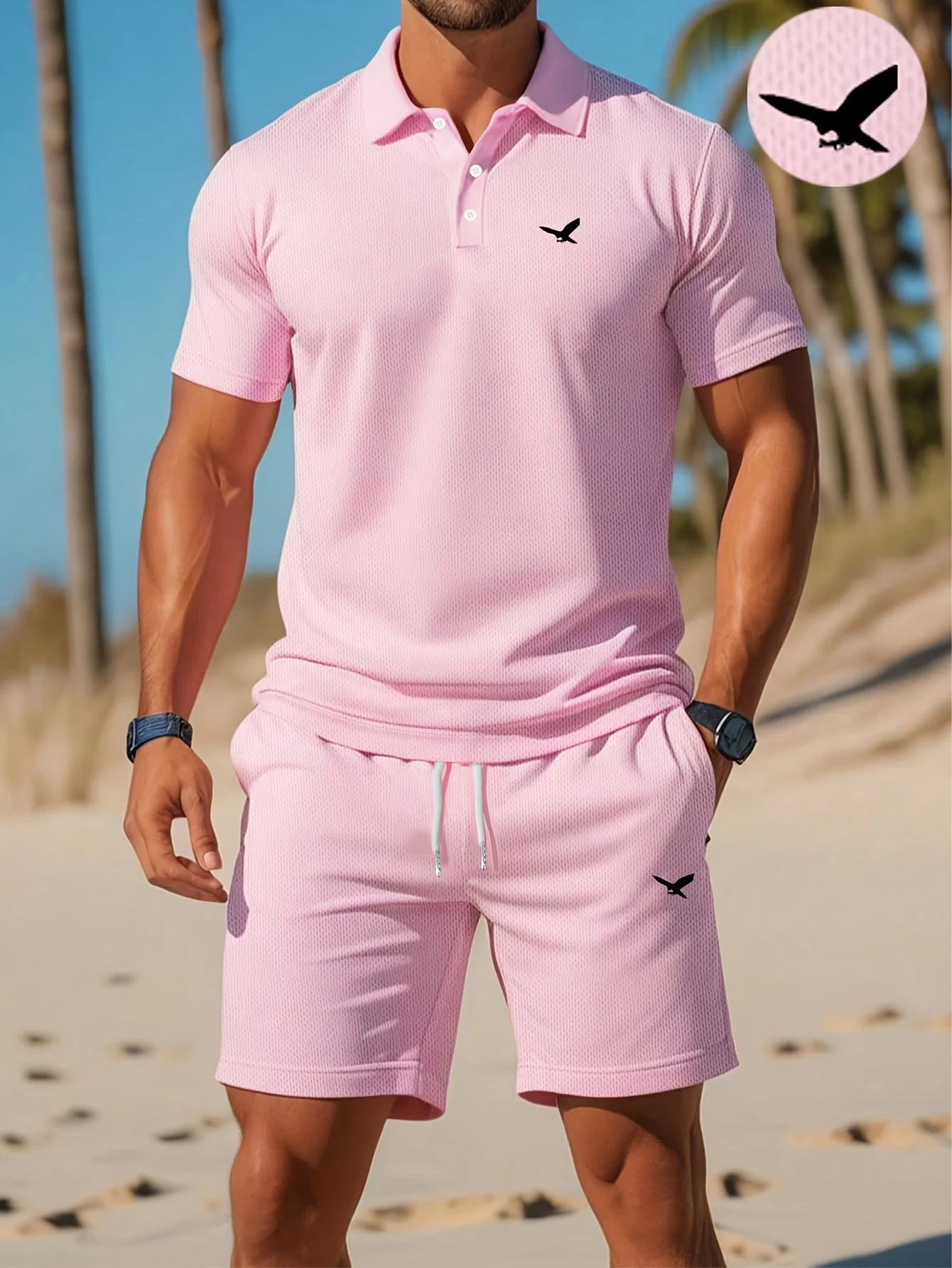 夏の新作メンズポロシャツセット カジュアルスポーティー クー - Men'S Fashion Color のレビューと価格