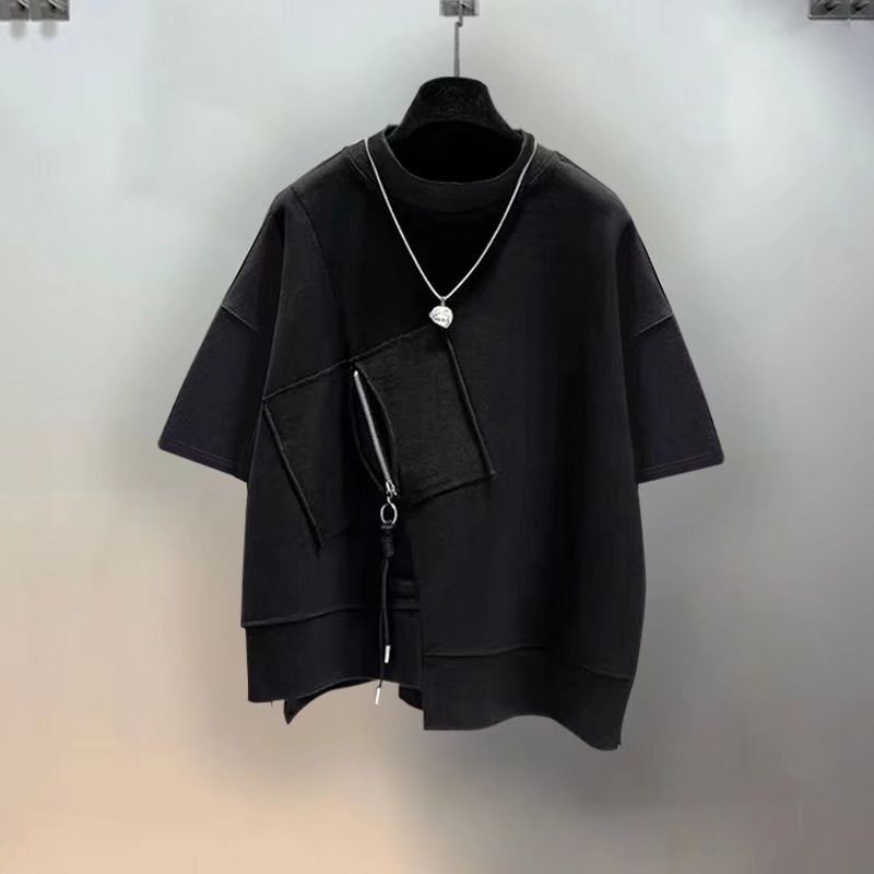 QICHE メンズ ポケットジップ スプライシング 半袖Tシ - Mens Fashion Quarter Zip のレビューと価格