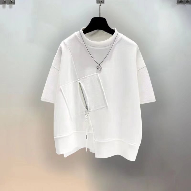 QICHE メンズ ポケットジップ スプライシング 半袖Tシ - Mens Fashion Quarter Zip のレビューと価格