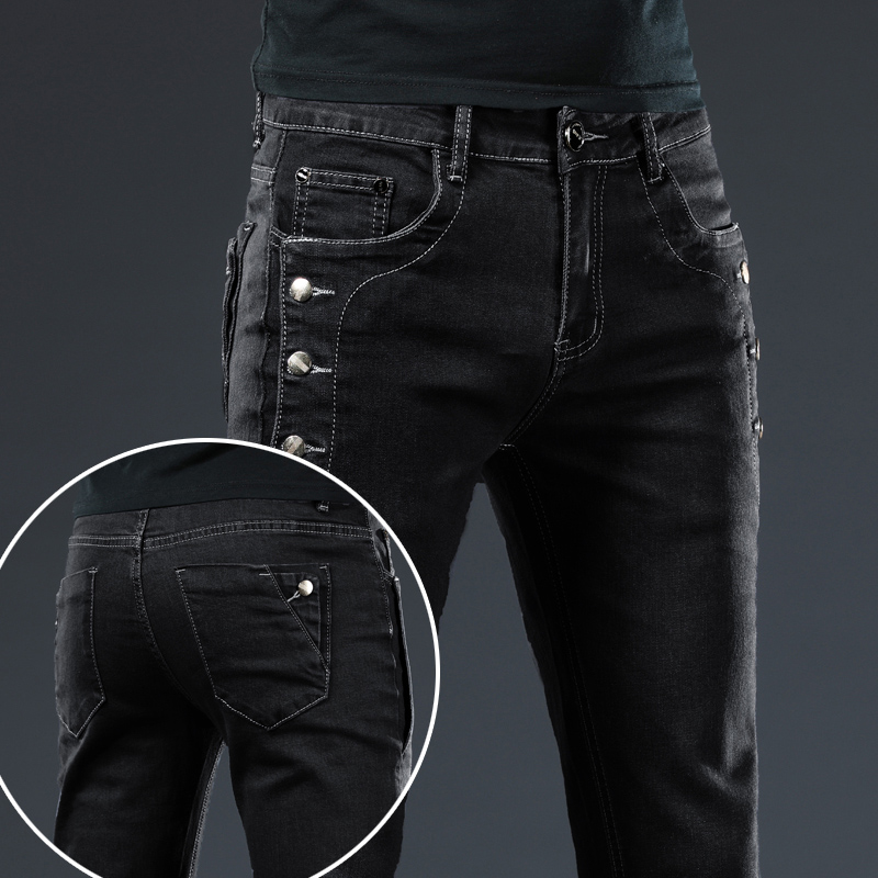 メンズクラシックスリムヴィンテージデザイナージーンズ、スノー - Men'S Fashion Grey Jeans のレビューと価格