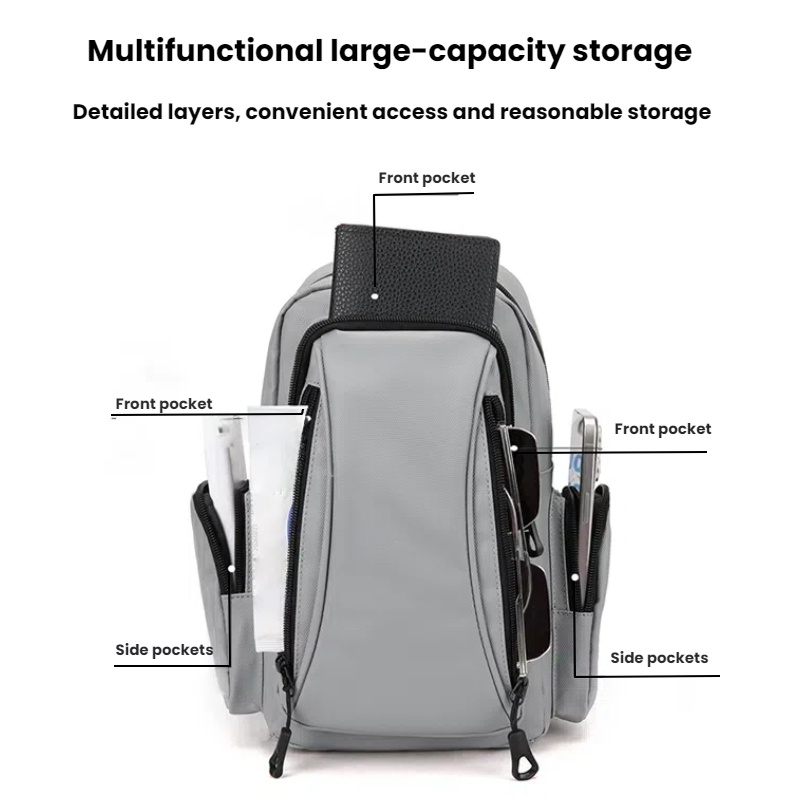 多機能オックスフォードミニバックパック、スポーツチェストバッ - Men'S Fashion Bag のレビューと価格
