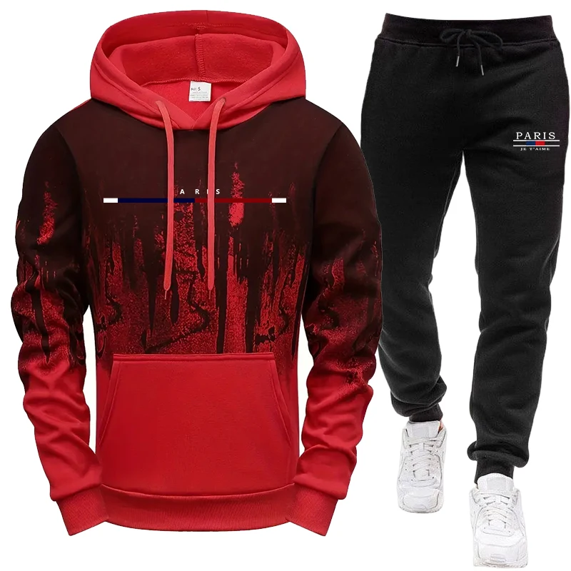 メンズセット/フーディー/パンツ 秋冬用 フード付きスウェッ - Paris Fashion Men のレビューと価格