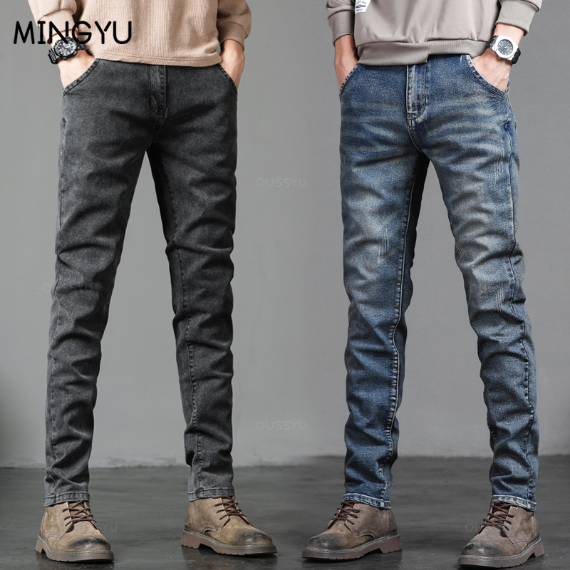 ヴィンテージブルースリムジーンズ,クラシック,カジュアル,ス - Men'S Fashion Grey Jeans のレビューと価格