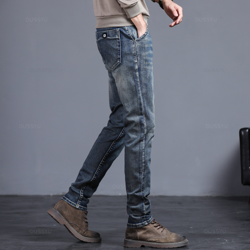 ヴィンテージブルースリムジーンズ,クラシック,カジュアル,ス - Men'S Fashion Grey Jeans のレビューと価格
